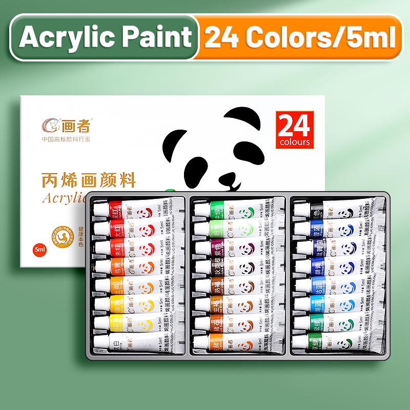 Acrylfarben-Set 12/18/24 Farben 5ml/0,17oz, Wasserfest Tragbar Kunst Reiche Pigmente für DlY Basteln, Zeichnen, Malen, Leinwand, Stein