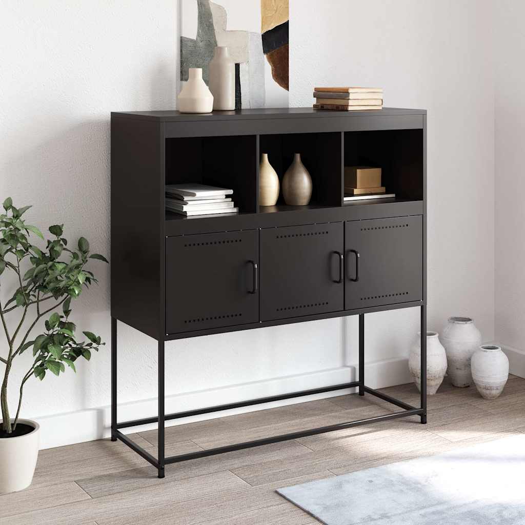 Sideboard Black 100.5 X 39 X 107 Cm Steel