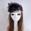 Fashion Ruffle Half Hat Headband for Adult Dinner Party Headhoop French Style White Hair Cover Hairband Party Accessory