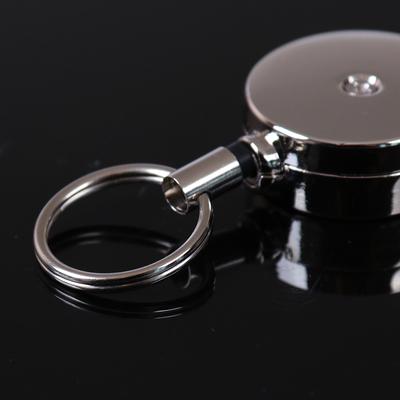 1Pc Retractable Pull Key Ring Chain Clip Carabiner Holder Recoil Extends To 50Cm