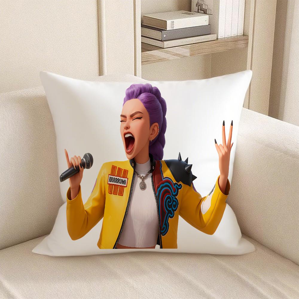 KPop Demon Hunters Cute anime style pillowcase: colorful characters and cute patterns, fashionable home decoration