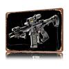 MILITARY TACTICAL GUN D Texture Printed Poster Custom Vintage Metal Tin Plate Sign for Wall Art Office Decoration Gaming House