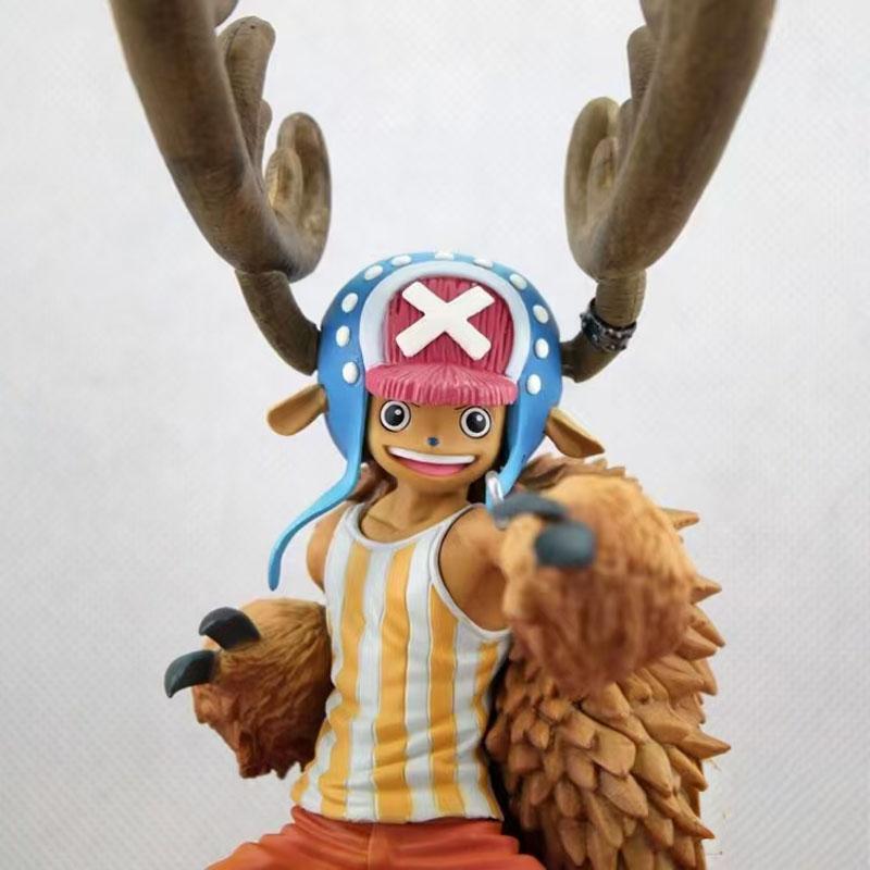 23cm One Piece Anime Figure Strengthen Chopper GK Model Battle Scene Toys Ornament Kids Birthday Gift