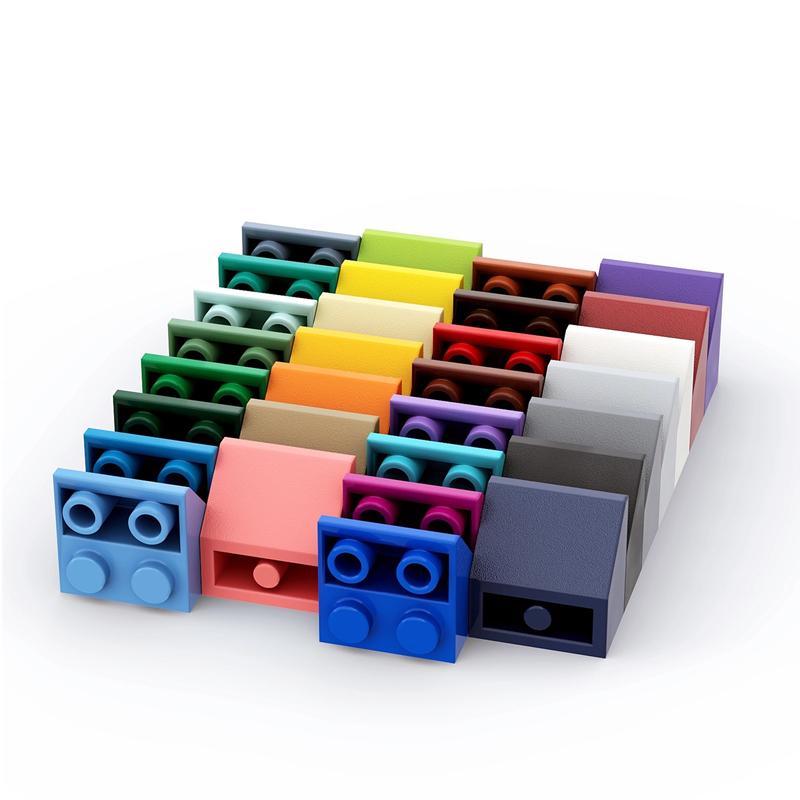40PCS ROOF TILE 2X2/45 INV. Compatible 3660 Bricks, Slopes Self-Locking Bricks Building Blocks Toys Accessories