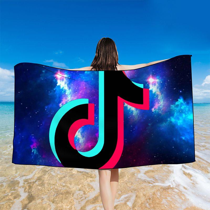 Tiktok 3d Printed Towel Bathing Bathrobe Beach Swimming Swimwear Shower Towel