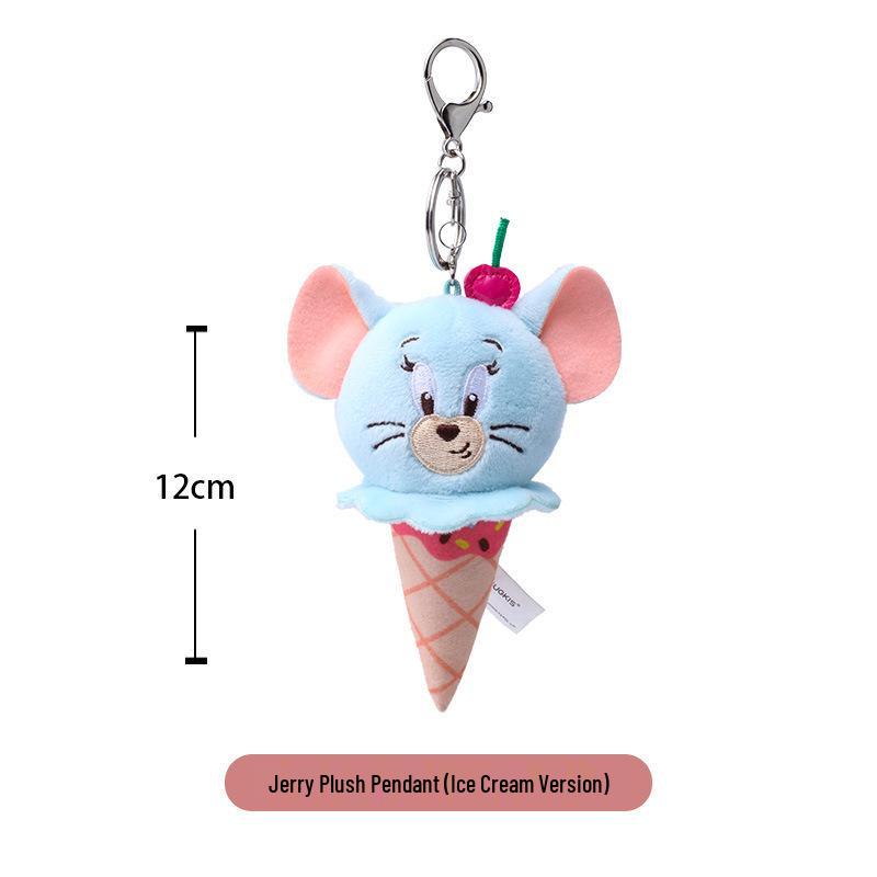 Tom & Jerry Plush Toys: Cat Pendant & Mouse Keychain Charms for Kids