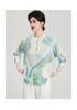 New Chinese Summer Stand up Collar Mulberry Silk T-shirt