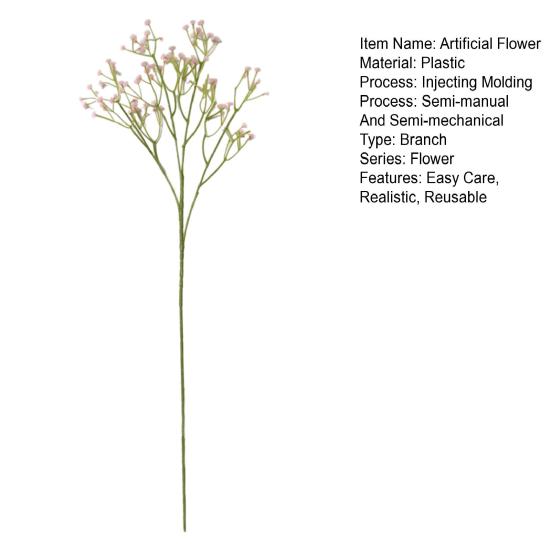 Artificial Babysbreath Realistic Plastic Fake Flower Home Office Wedding Party Table Centerpiece Indoor Outdoor Faux Bloom Plants Decoration