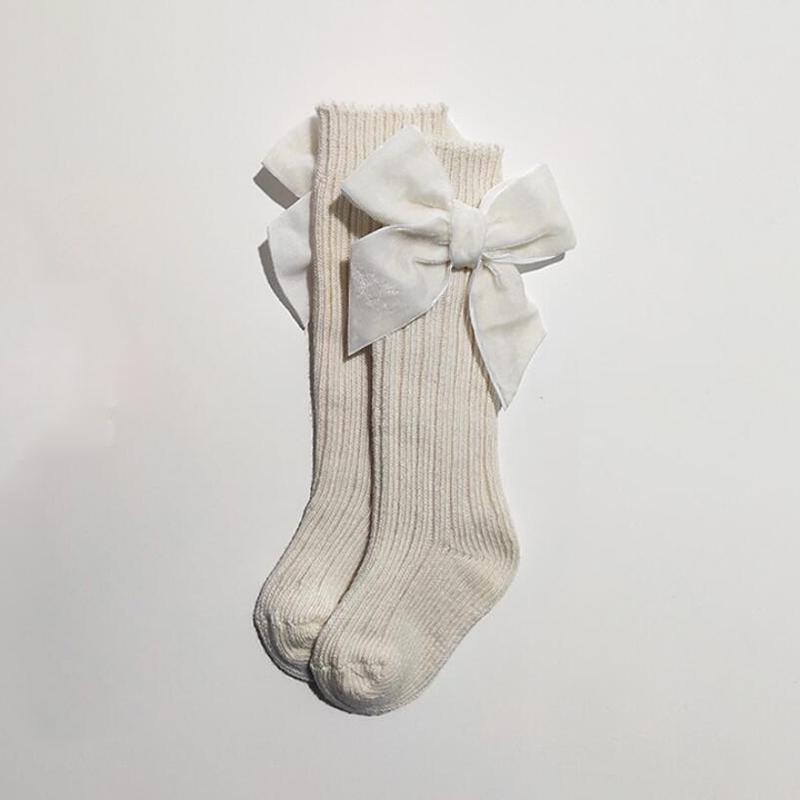 0-5Y Baby Boys Girls Cotton Socks Newborn Toddlers Knee High Socks With Bows Warm Autumn Winter Girls Tights Leg Warmer