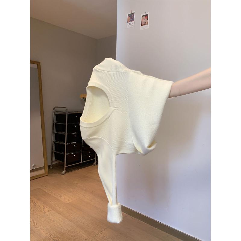 Neck thickened sweater women's autumn and winter basic warm integrated fleece slim bottoming shirt with knitted top inside