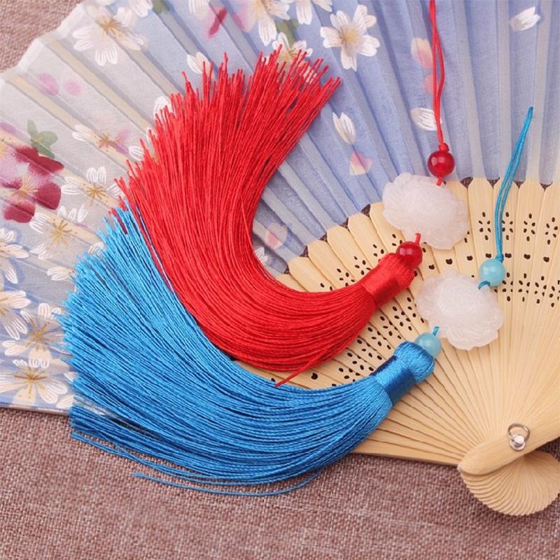 2pcs/Lot White Lotus Pendant Tassel Hanging Tassel Silk Fringe Bangs Flower Tassel Trim Key For Curtains Home Decor Accessories