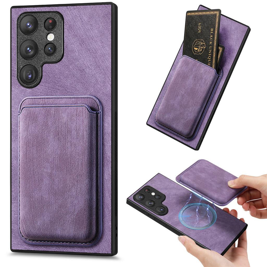 2 IN 1 Magnetic Cards Bag Detachable Vintage Leather Case For Samsung Galaxy S23 Ultra S22 Plus S24 A54 A14 A24 A15 A25 Cover