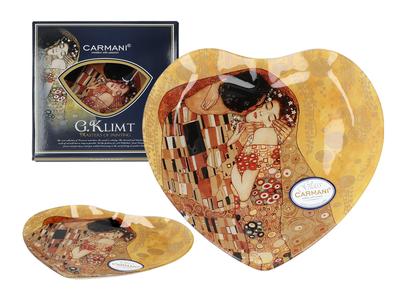 Decorative Plate Heart Gustav Klimt The Kiss Porcelain Art