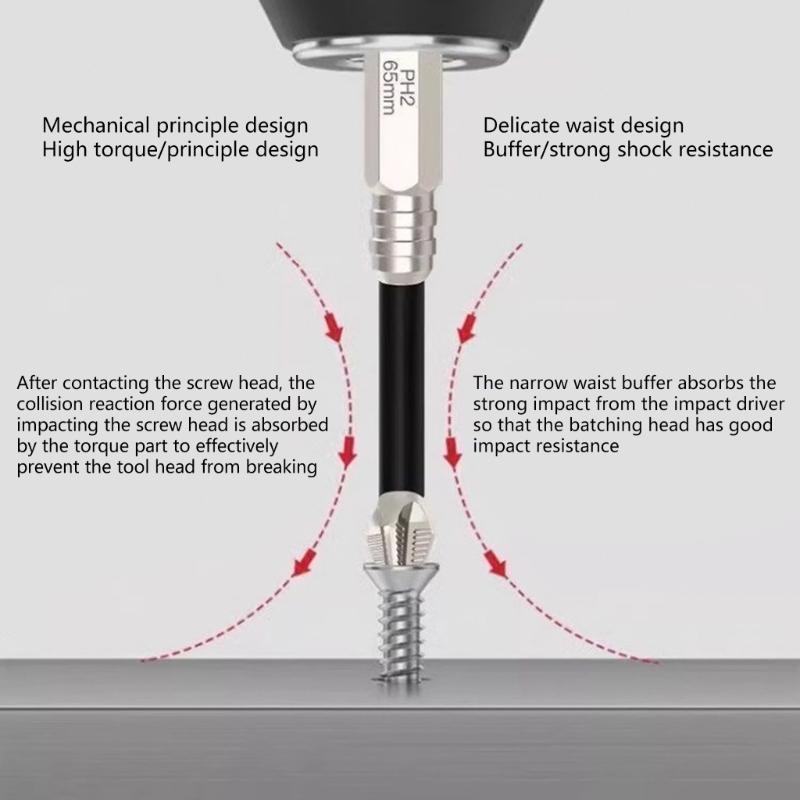 Reliable 9Piece High Magnetic Screwdriver Drill Bit for Efficient and Stable Operations, Ranging from 25-150mm Drill