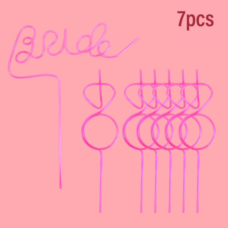 1set Bridal Shower Straws Love Heart Drinking Straw Bride To Be Wedding Decoration Bachelorette Hen Party Supply Team Bride Gift