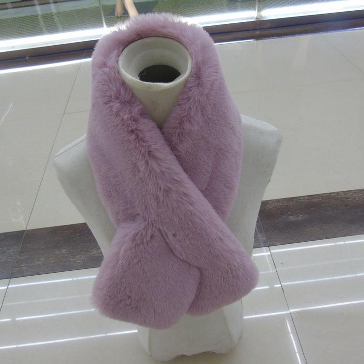 Adult & Children's Solid Color Faux Rex Rabbit Fur Scarf & Neck Warmer for Fall/Winter