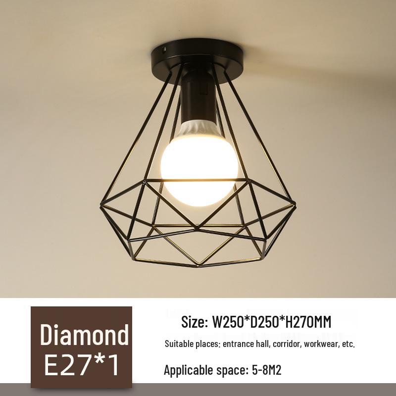 Modern Minimalist Ceiling Light for Foyer, Hallway, Corridor, Balcony, and Bedroom - Wrought Iron Design