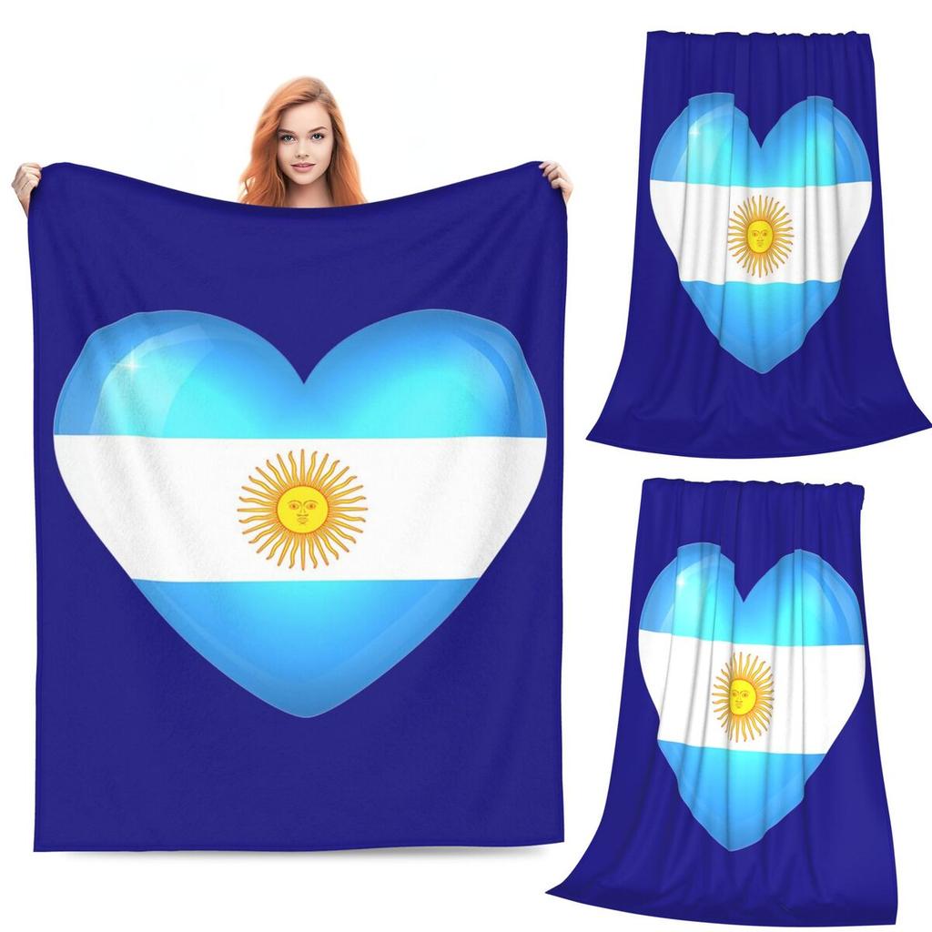 Argentina Argentinian National Flag Blankets Soft Warm Flannel Throw Blanket Bedspread for Bed Living room Picnic Travel Couch