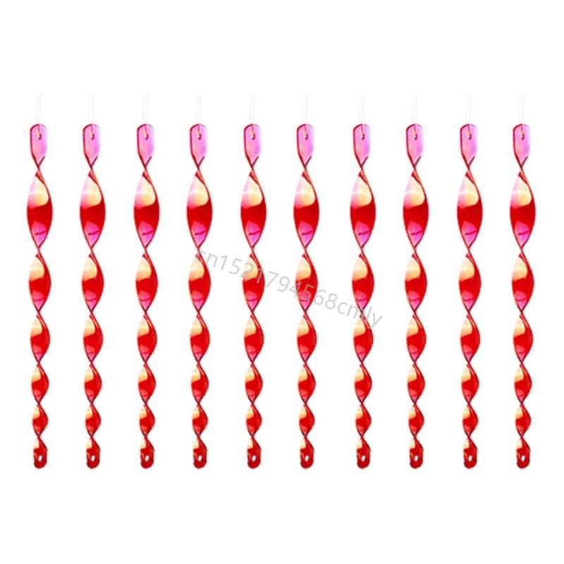 10Pcs Wind Bird Scareres Reflective Deterrents Sun Resistant Bird Scarers for Balcony and Yard Hanging 6XDE