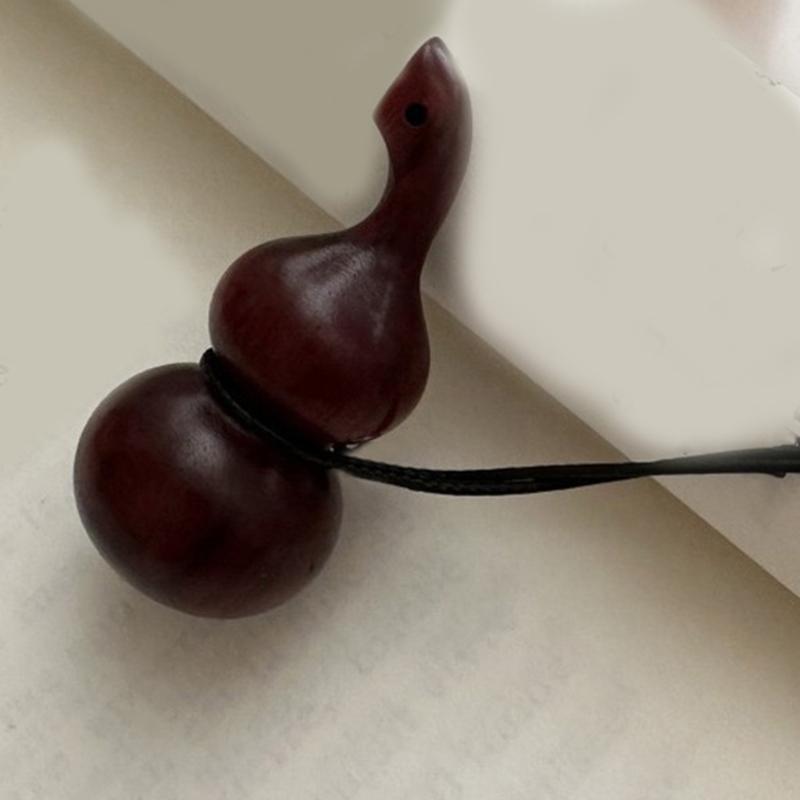 Artistic Wood Gourd Sweater Chain Necklace Cultural Style Wood Gourd Pendant Necklace Neck Chain Jewelry for Casual Wear
