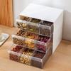 Large Capacity Drawer Storage Box Stackable Plastic Flower Tea Storage Box Space Saving Sundries Organizer Living Room