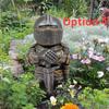 15 cm høy åtte stiler Ridder Gnomes Guard Resin Skulptur Ornament Hage Utendørs Gotisk-UK hagestatue Hjemdekorasjon