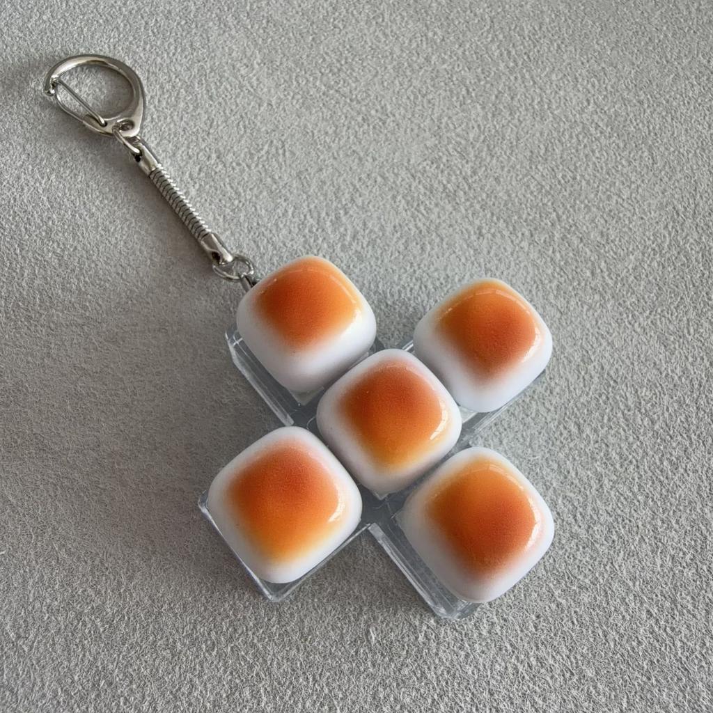 New Simulation Bread Key Decompression Light Key Chain Creative Mechanical Keyboard Button Decompression Fingertip Sensory Toys