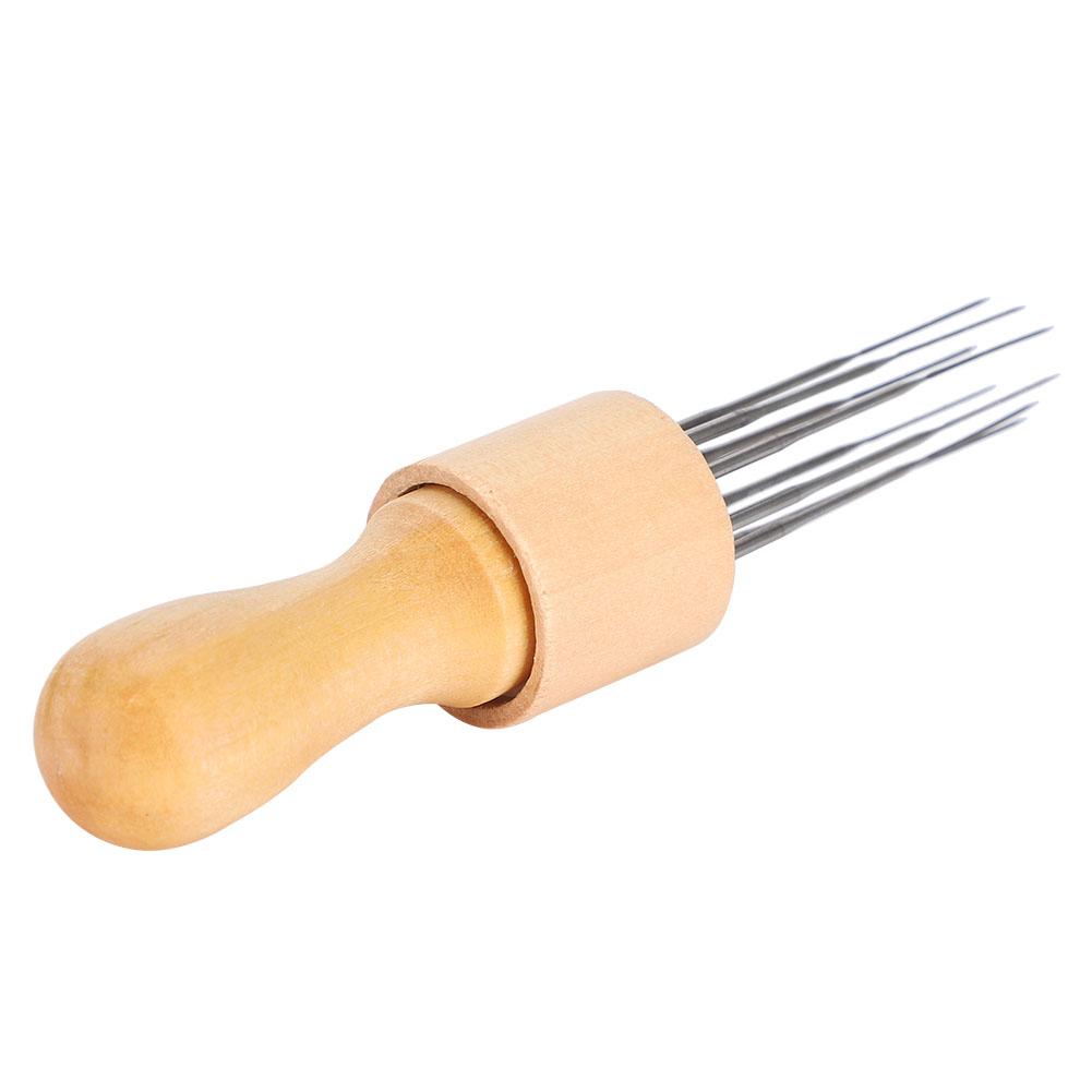 Outil professionnel de feutrage à l'aiguille à 8 aiguilles Portable Manche en bois DIY Aiguille de feutrage