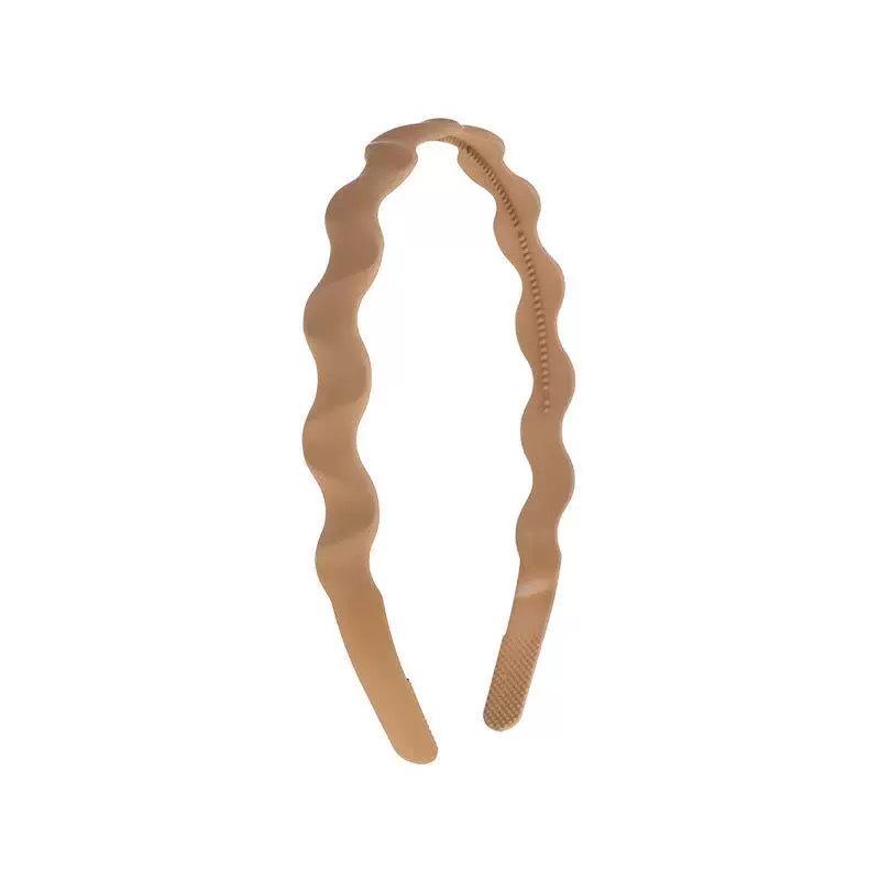 Korean Style Frosted Wave Headband Hair Tamer for Flyaways, High Skull Top, Non-Slip Hair Clip with Teeth for Women.