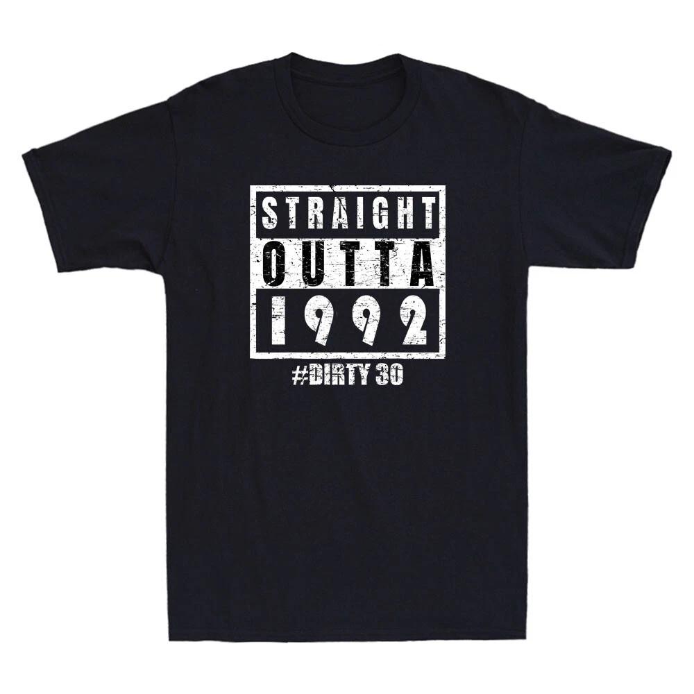 Straight 1992 Dirty Thirty Funny Birthday Gift Retro Men s Short Sleeve T-Shirt S