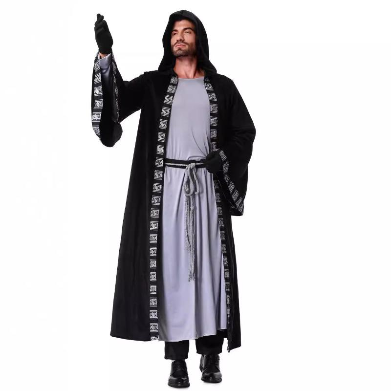 Halloween new death priest cold robe warrior cape adult men's stage costume