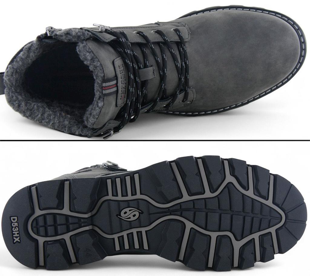 DOCKERS by Gerli Boots - Herren Winter Schuhe Stiefel Warm Gefüttert Grau 53HX103-600220 ORIGINAL