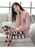Aifen Teng Women's Pajamas Set: Pure Cotton, Long Sleeve, Long Pants, Casual Home Wear, Suitable for Spring, Autumn, and Winter.