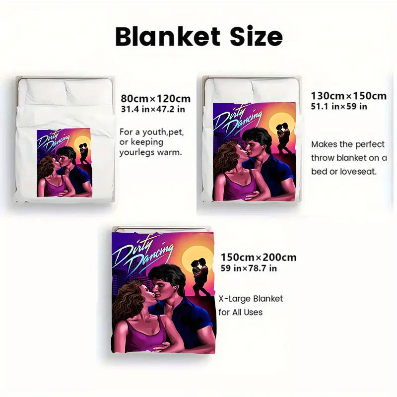 1Pc DirtyDancing Print Flannel Blanket, High quality Comfortable for All Seasons, Home Decor, Warmth and Comfort, Perfect for Christmas Gifts