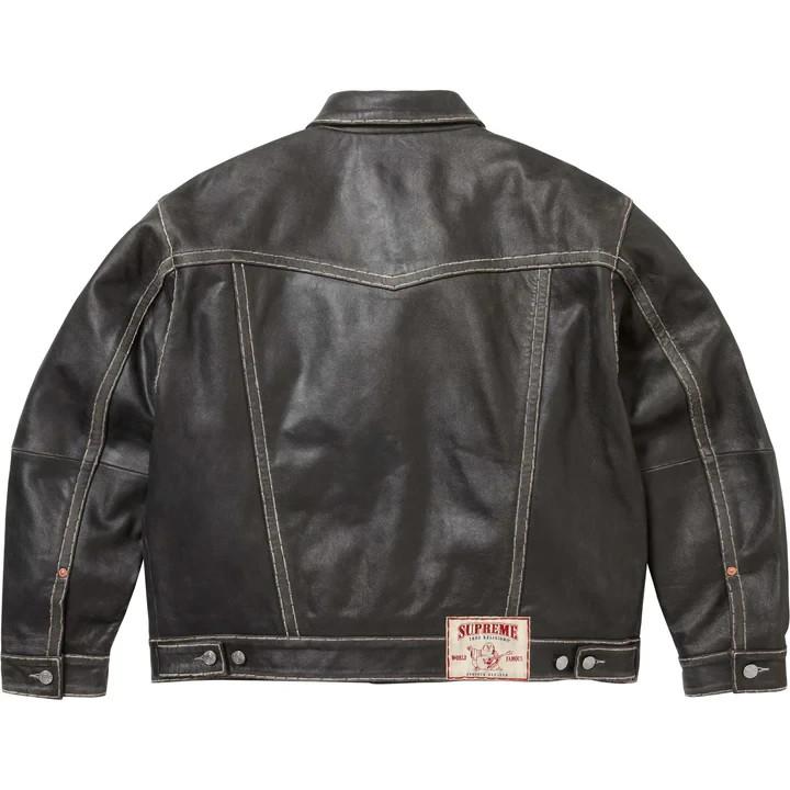 Supreme True Religion Leather Trucker Jacket Black