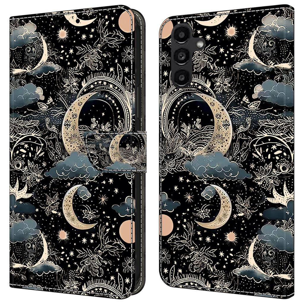 For Samsung Galaxy A24 4G (162.1 x 77.6 x 8.3mm) Case Pattern Print Leather Wallet Phone Cover