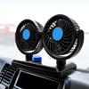 Car Fan 12V Dual Head 360 Degree Rotatable Electric Fan Dashboard Cooling Air Circulation Fan for Sedan SUV RV Low Noise 2 Speed Auto Fan