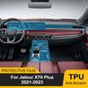 For Jetour X70 Plus 2021 2022 2023 Car Interior TPU Film Navigation Screen Gearbox Protection PPF Pre-cut Anti-scratch Sticker