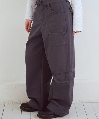 OAFISH Double Pocket Cargo Pants, Charcoal
