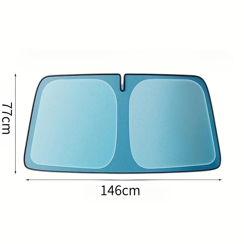 Blue Foldable Car Sunshade UV Protection Heat Blocking Interior Protection Fits Cars Trucks SUVs Easy Storage