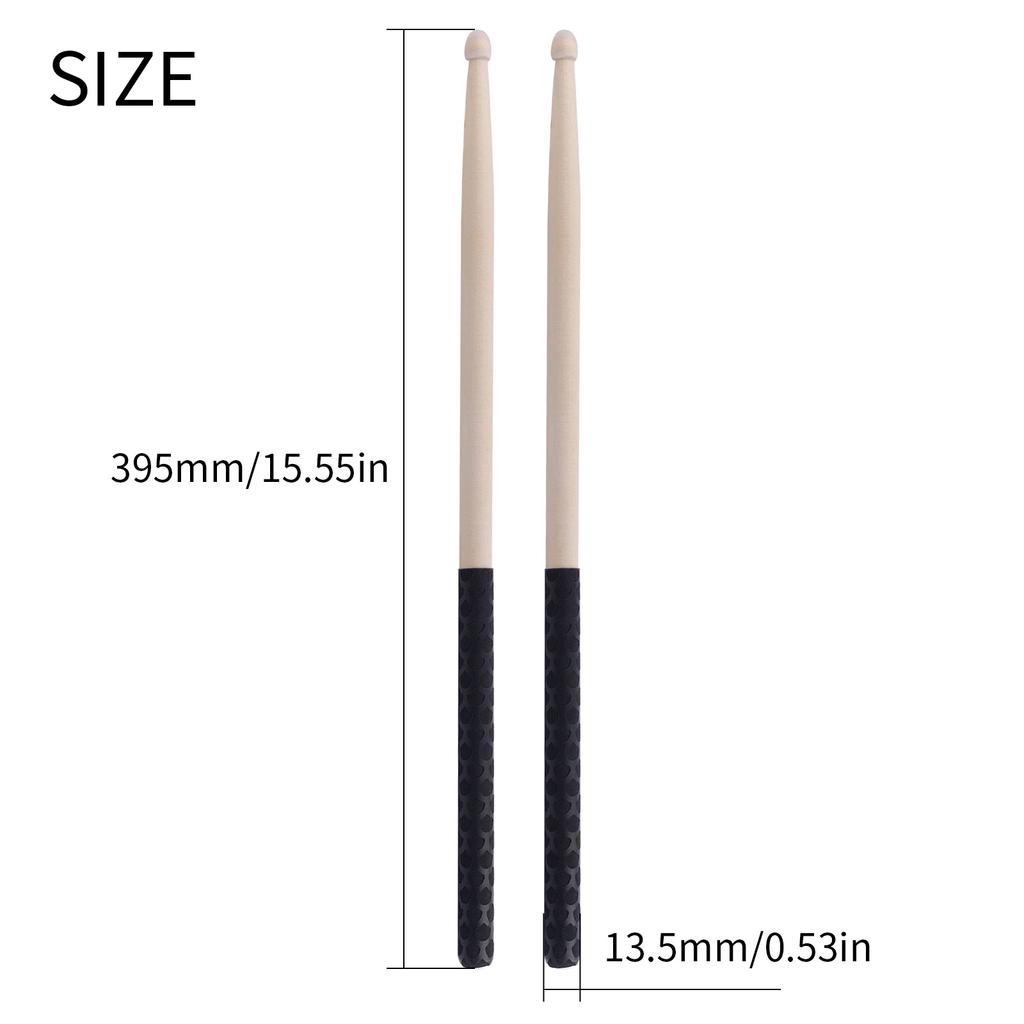 1 Pair Drumstick 5A Anti Slip Drumstick Antiskid Drum Sticks Maple Wood Drumsticks Triangular Tip with Non Slip