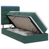 LED Storage Bed with Mattress Dark Green 90 X 200 Cm Velvet