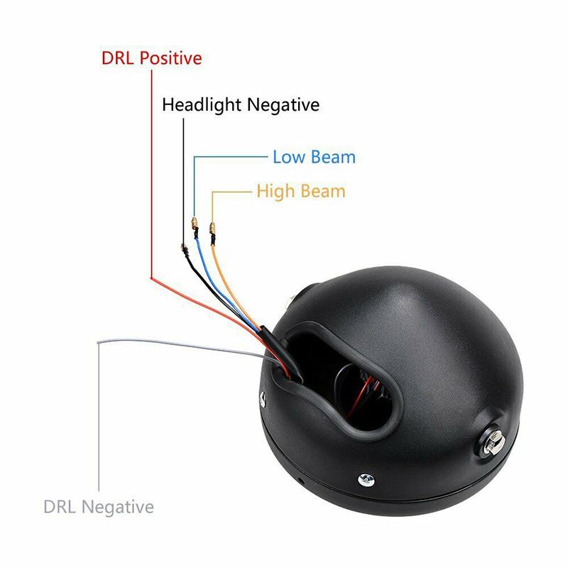 6.5 inch Motorcycle Headlight LED Round Head Lamp Spiral Side Mount Bracket High Low Beam For Choppers Cafe Parts