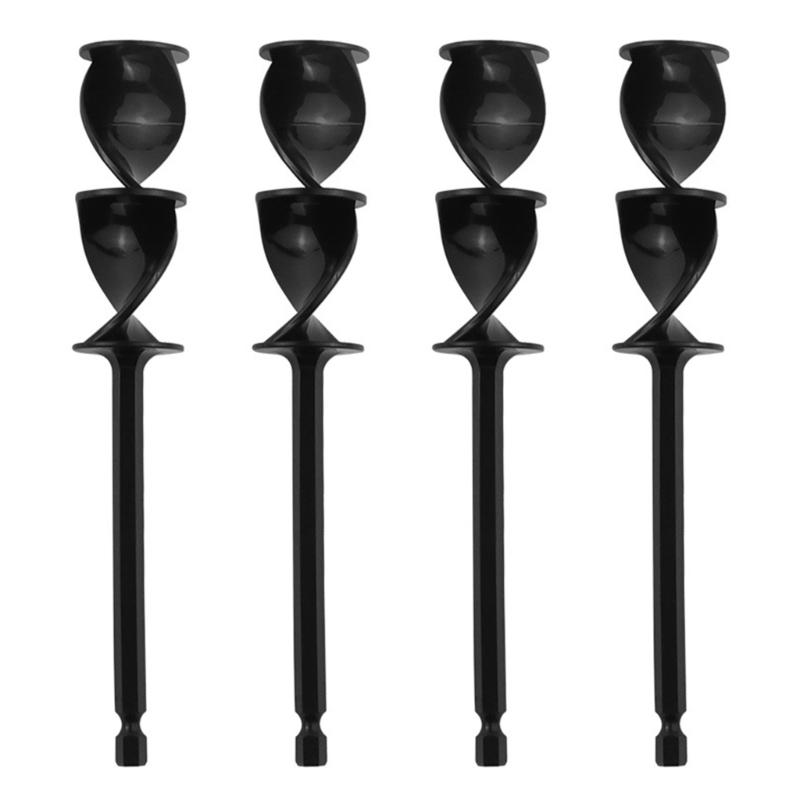 4Pcs Epoxy Resins Mixers Helixs Paint Stirring Rod Drill Attachment Resins Mixers Stirrer Paddle Drill Electric Mixing