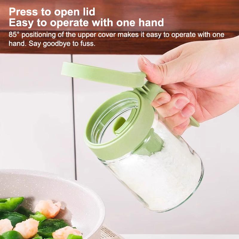 Food Grade Glass Spice Jar With Airtight Lid And Attached Spoon Perfect For Kitchen Cooking Baking Seasoning Storage
