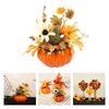 Artificial Pumpkin with Flowers Fall Wreaths Photography Props Floral Arrangement Ornament for Home