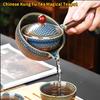 360 Rotation Tea Maker and Infuser Ceramic Tea Cup for Puer Porcelain Chinese Gongfu Tea Cup Flowers Exquisite Shape