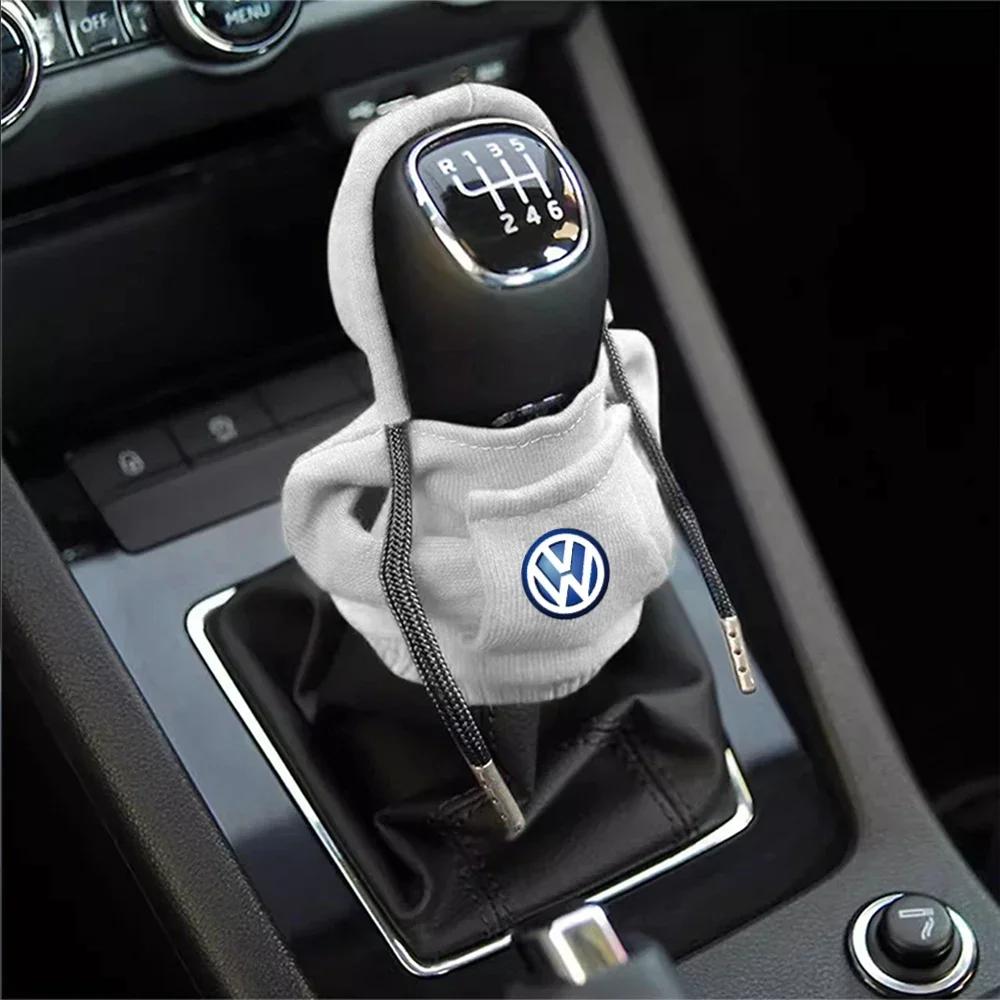 1/2Pcs Hoodie Car Gear Shift Cover Handle Kit Gear Shift Sweatshirt Decoration For Volkswagen VW R Line Tiguan Golf Jetta PassatNB1