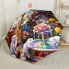 Cat In The Garden Compact Travel Automatic Umbrella Compact & Durable 8-Rib Design Compact Design for Women/Men Compact Folding Umbrella