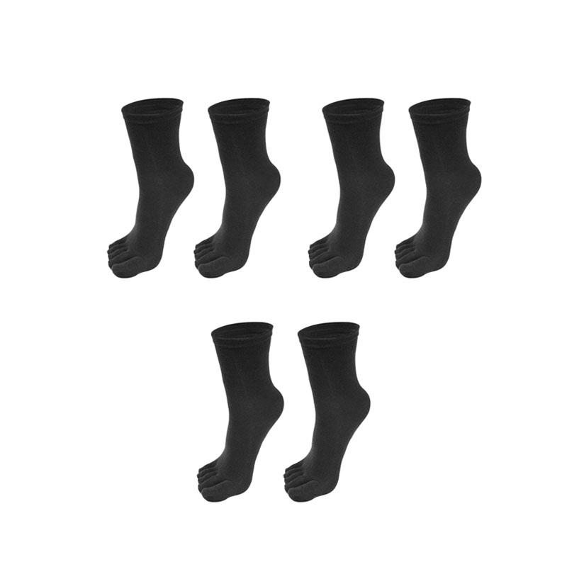 5 Paia Calzini alla Caviglia a Dita Separate per Uomo Donna Calzino Monocolore a Cinque Dita Calzino Sportivo da Corsa in Cotone Assorbente Sudore Calzino a Tubo Medio con Dita Separate